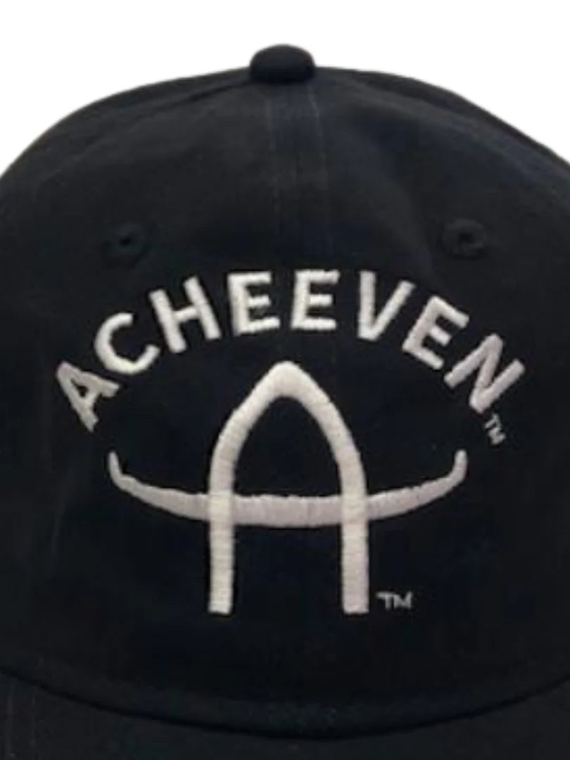 ACHEEVEN HAT BLACK WITH WHITE LETTERS